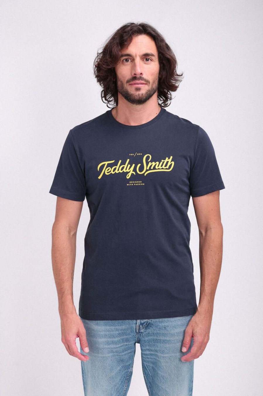 Teddy Smith Tshirt Col Rond Manches Courtes Tjanick Mc Hot