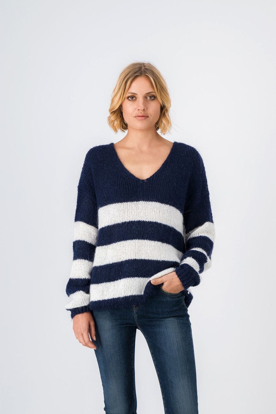 Teddy Smith Pull Raye Col V Molly Stripes Clearance