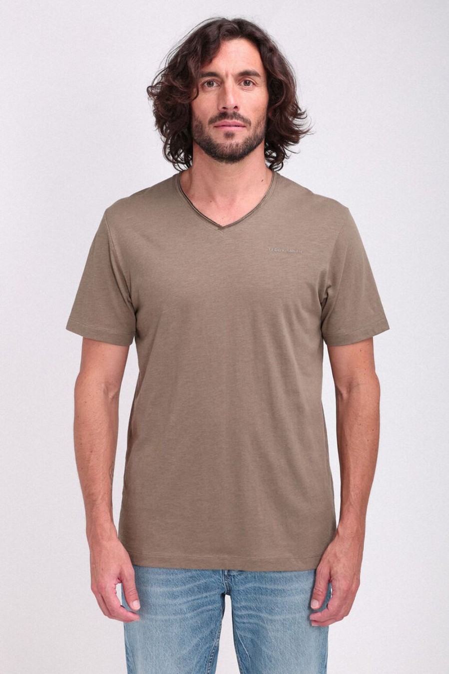 Teddy Smith Tshirt Col En V Coupe Bord Franc Tgildas Mc Clearance